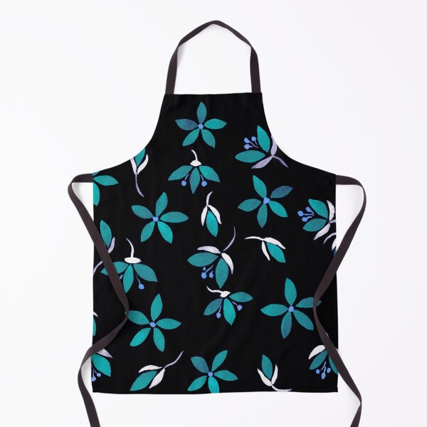 Item preview, Turquoise Flowers On On Dark Background Watercolor Pattern by Irina Sztukowski designed and sold by Irina Sztukowski.