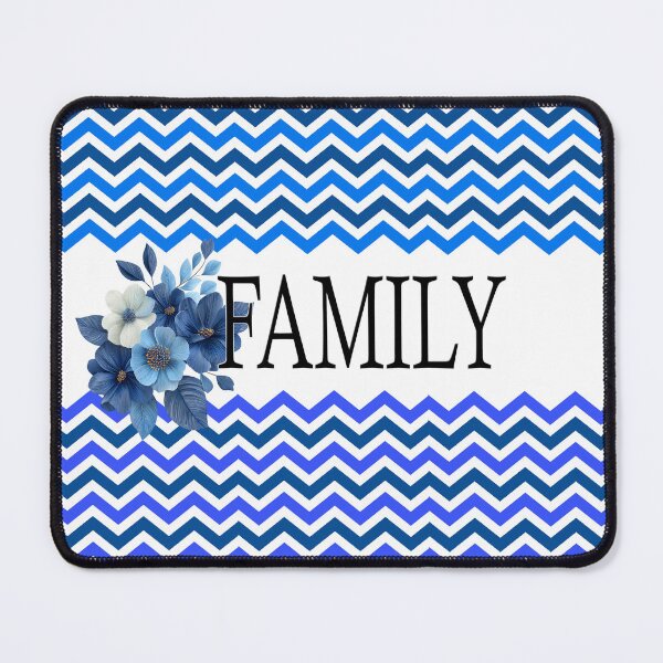 Item preview, Bluer than Blue Collection - FAMILY Floral Blue chevron  designed and sold by Dailywalker22.