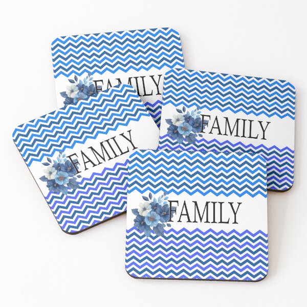 Item preview, Bluer than Blue Collection - FAMILY Floral Blue chevron  designed and sold by Dailywalker22.