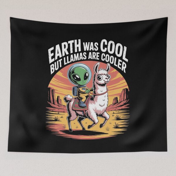 Item preview, Earth was cool, but lama's are cooler - Hello human alien designed and sold by JansenGS.