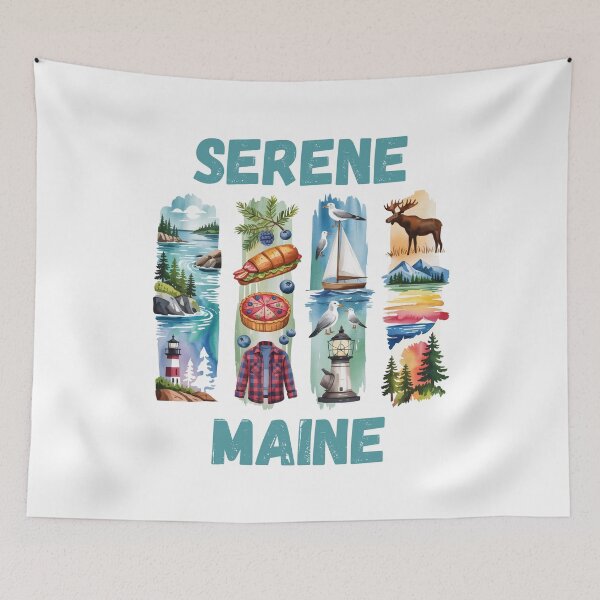 Item preview, Serene Maine – coastal calm & pine tree state design designed and sold by CleanDecor.