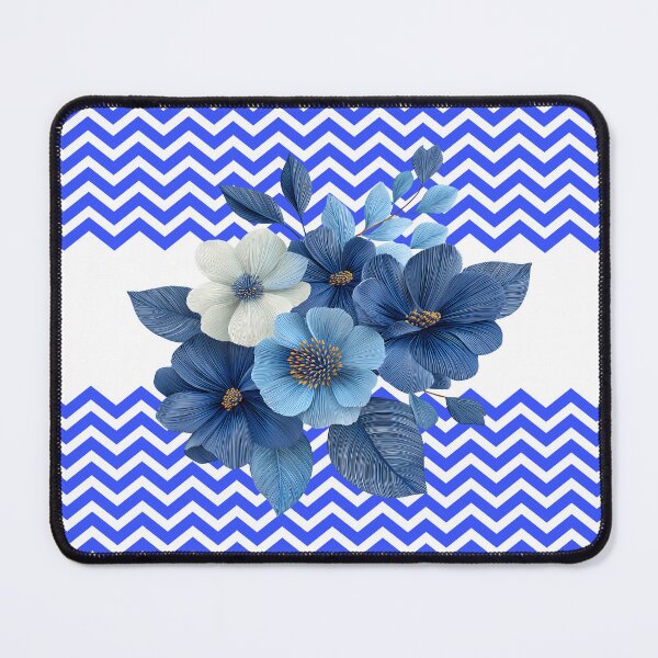 Item preview, Bluer than Blue Collection - Blue Floral Chevron  designed and sold by Dailywalker22.