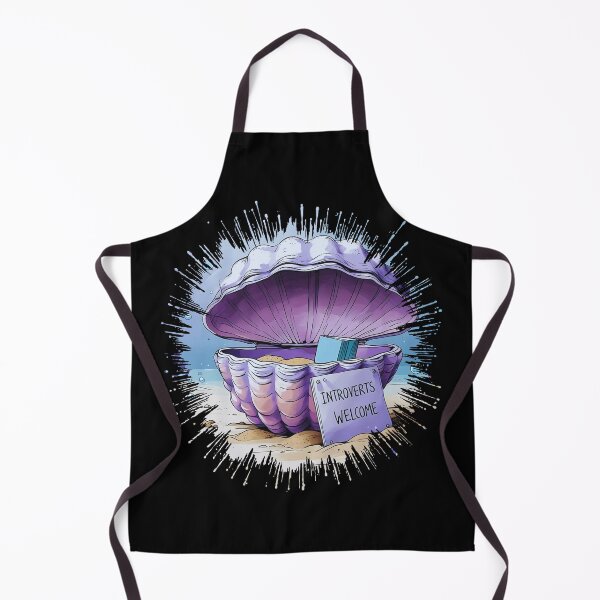 Item preview, Clam Up Club – Introvert Sea Shell Illustration with Book and Sign designed and sold by TestudoDesign.