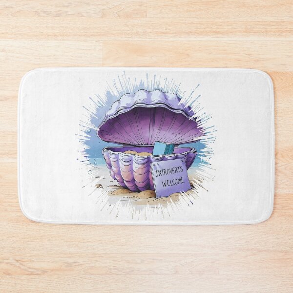 Item preview, Clam Up Club – Introvert Sea Shell Illustration with Book and Sign designed and sold by TestudoDesign.