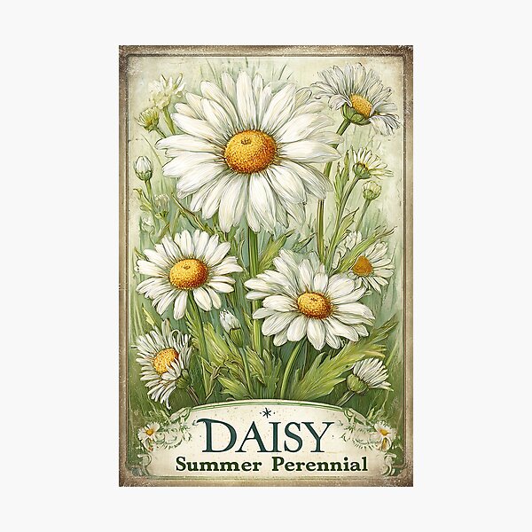 Item preview, Vintage Daisies Seed Packet designed and sold by Boddicca.
