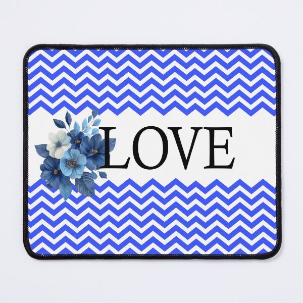 Item preview, Bluer than Blue Collection - LOVE Floral Blue chevron  designed and sold by Dailywalker22.