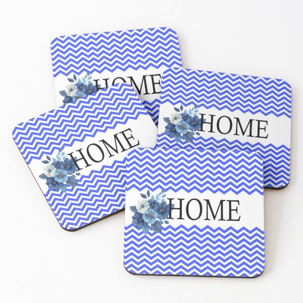 Item preview, Bluer than Blue Collection - HOME Floral Blue chevron  designed and sold by Dailywalker22.