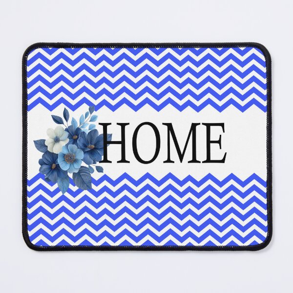 Item preview, Bluer than Blue Collection - HOME Floral Blue chevron  designed and sold by Dailywalker22.