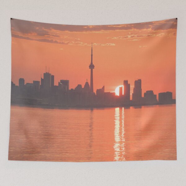 Item preview, Split Sun Path - Toronto Sunrise in Vivid Orange designed and sold by Georgia Mizuleva.