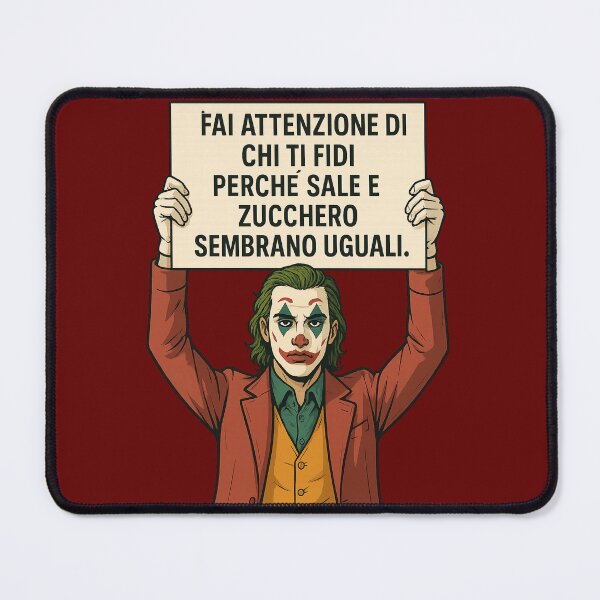 Item preview, Trust Warning Funny Joker Style Clown Holding Sign Quote - Ironia&Co designed and sold by IroniaeCo.