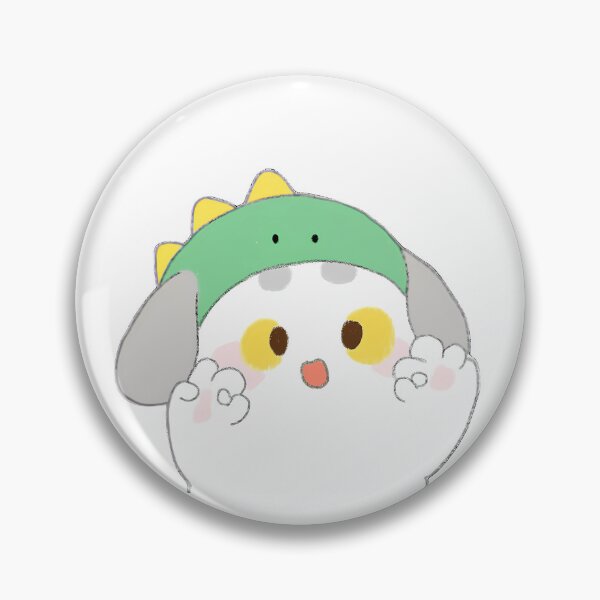 Item preview, Poonew the Chubby White Dog in Dinosaur Hat | Cute Dog Illustration designed and sold by Neiomi.