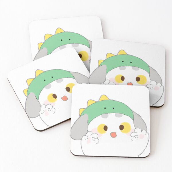 Item preview, Poonew the Chubby White Dog in Dinosaur Hat | Cute Dog Illustration designed and sold by Neiomi.