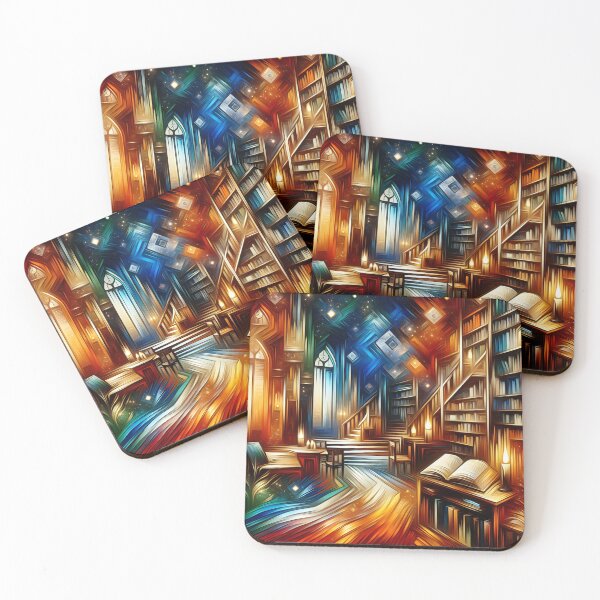 Item preview, Magical Rainbow Library – Surreal Candlelit Book Sanctuary designed and sold by Mamokhy.