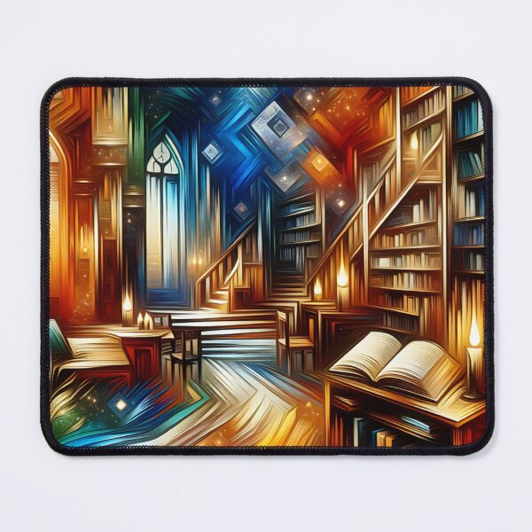 Item preview, Magical Rainbow Library – Surreal Candlelit Book Sanctuary designed and sold by Mamokhy.