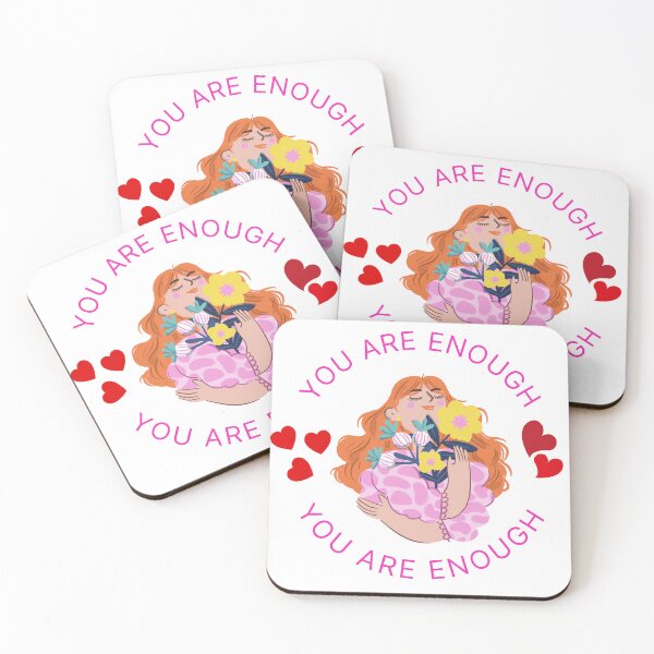 Item preview, You Are Enough – Self Love Floral Illustration designed and sold by Sweet Shirts.