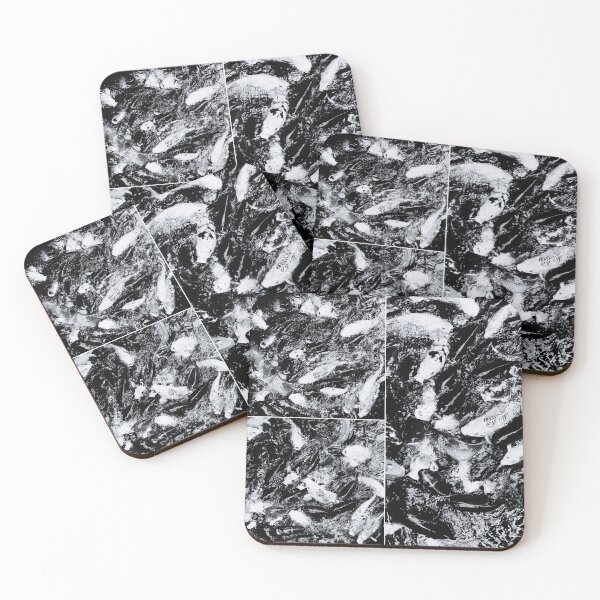 Item preview, Koi carp in a pond black and white designed and sold by Dryft7.