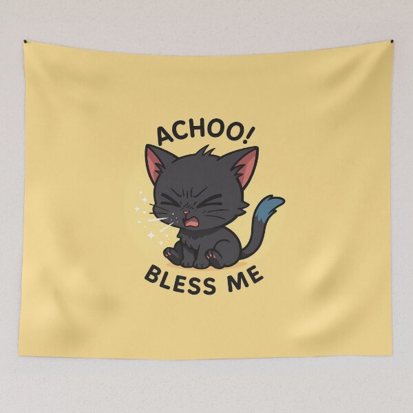 Item preview, Achoo Bless Me Funny Cat designed and sold by Yuliya Brush.