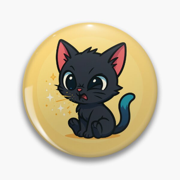 Item preview, Sneezing Black Kitten Sticker designed and sold by Yuliya Brush.