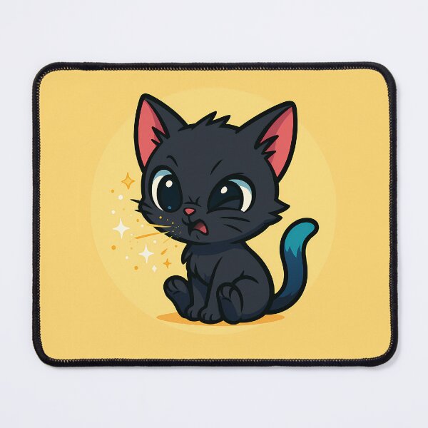 Item preview, Sneezing Black Kitten Sticker designed and sold by Yuliya Brush.