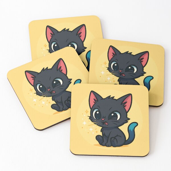 Item preview, Sneezing Black Kitten Sticker designed and sold by Yuliya Brush.