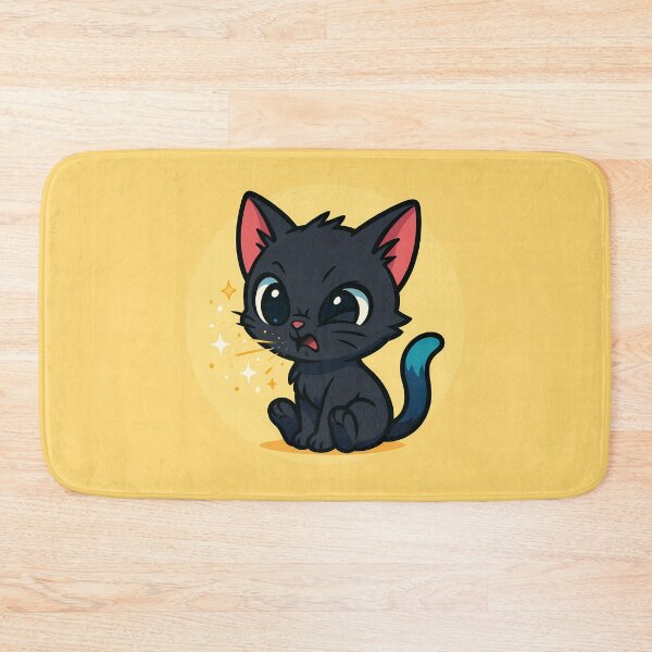 Item preview, Sneezing Black Kitten Sticker designed and sold by Yuliya Brush.