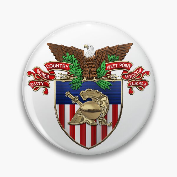 Item preview, U.S. Military Academy - USMA West Point Coat of Arms over White Leather designed and sold by Serge Averbukh Art Studio.