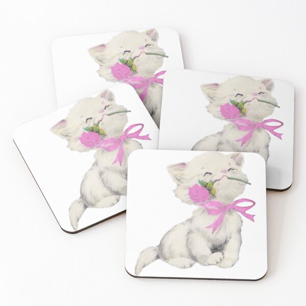 Item preview, Vintage cat with pink rose designed and sold by Pixiedrop.