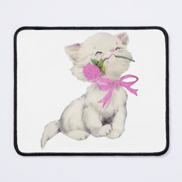 Item preview, Vintage cat with pink rose designed and sold by Pixiedrop.