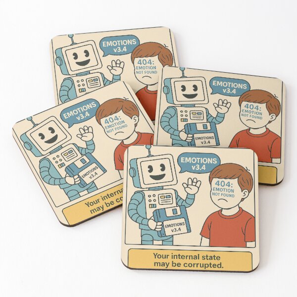 Item preview, Error Installing Emotions – Retro AI Breakdown Poster designed and sold by WeaveWhimsy.