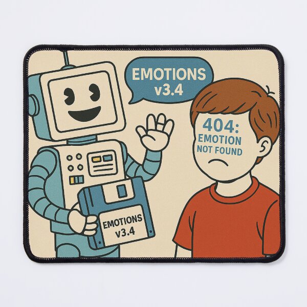 Item preview, Error Installing Emotions – Retro AI Breakdown Poster designed and sold by WeaveWhimsy.