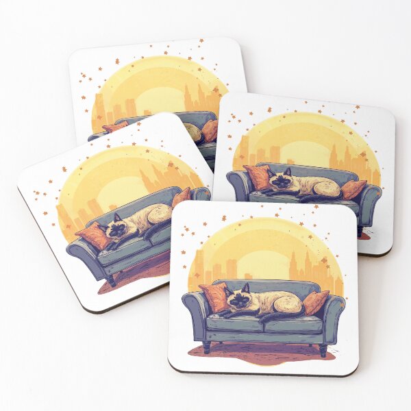 Item preview, Siamese Elegance: Sunset Lounging in Urban Bliss designed and sold by ForeverPrintsOK.