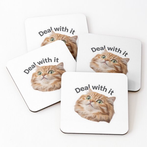 Item preview, Deal With It, Cat Face | T-Shirt designed and sold by NicolasGlowArt.