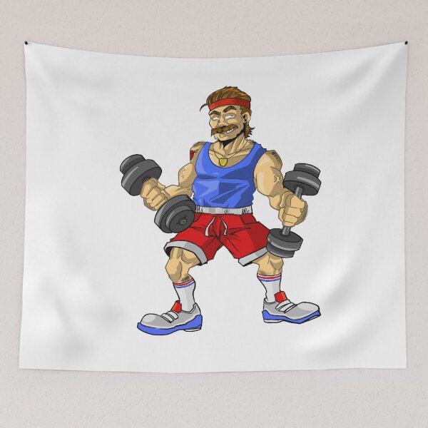 Item preview, A man with alters with the ultimate nerdy look, mullet, mustache, bodybuilding designed and sold by fifou96.