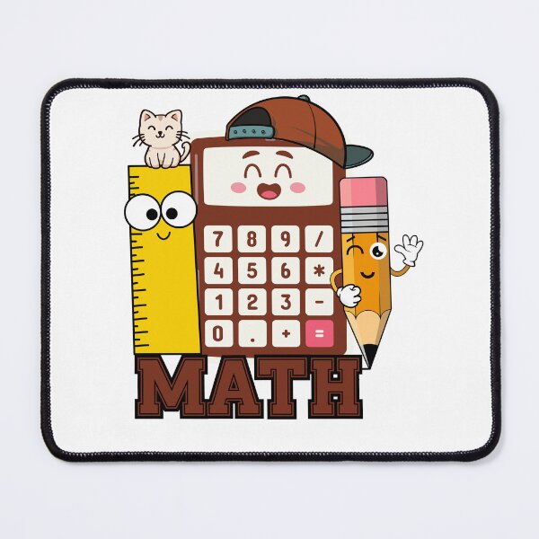 Item preview, Cute Math Characters – Cat, Calculator, Ruler and Pencil for Classroom and School Supplies designed and sold by PeteLawliiet.