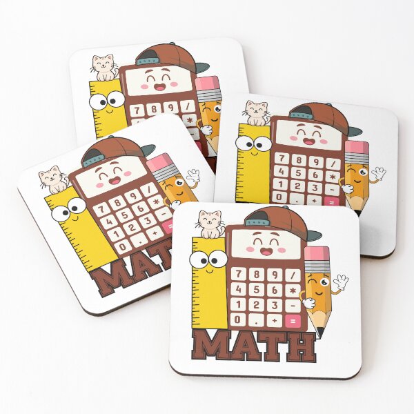 Item preview, Cute Math Characters – Cat, Calculator, Ruler and Pencil for Classroom and School Supplies designed and sold by PeteLawliiet.