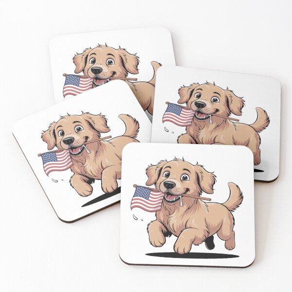 Item preview, American Dog Golden Retriever | T-Shirt designed and sold by NicolasGlowArt.