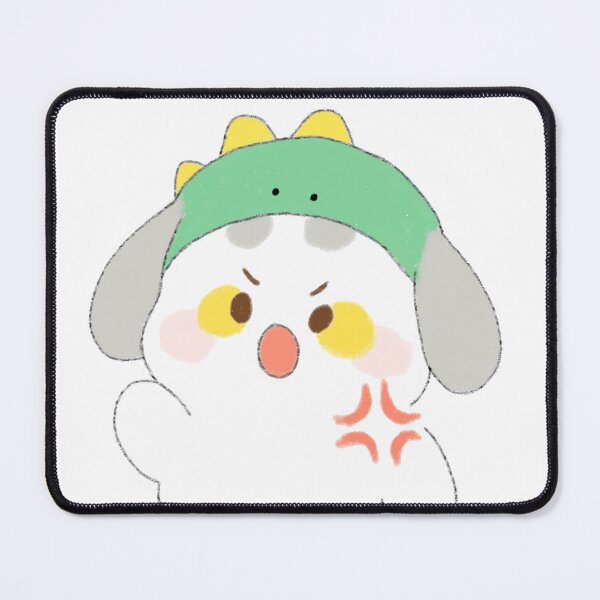 Item preview, Poonew the Angry Chubby White Dog in Dinosaur Hat | Funny Cute Dog Art designed and sold by Neiomi.