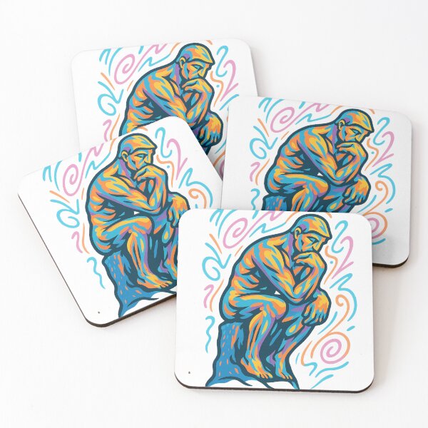 Item preview, Le Penseur in colour. designed and sold by The lucky Hippy.