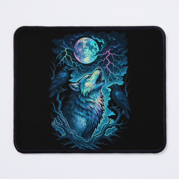 Item preview, Fenrir Wolf Hugin Munin Ravens Valhalla Norse Goth designed and sold by TomFrontierArt.
