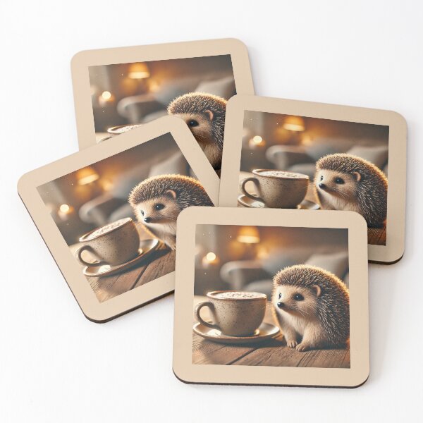 Item preview,  Cozy Hedgehog with Coffee Mug designed and sold by Simon Widhopf.