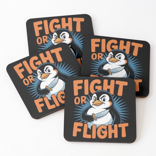 Item preview, fight or flight - meme penguin designed and sold by EnchantedOwl.