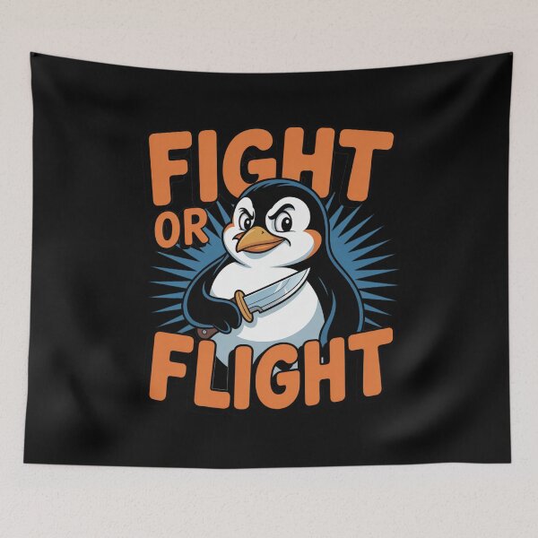 Item preview, fight or flight - meme penguin designed and sold by EnchantedOwl.