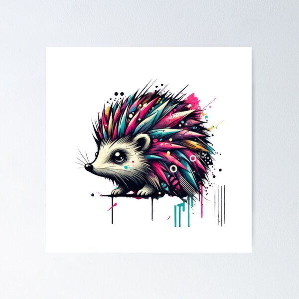 Item preview, Color Splash Hedgehog – Urban Graffiti Style designed and sold by Simon Widhopf.