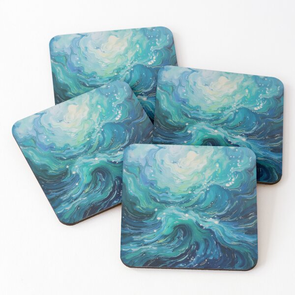 Item preview, Swirling Waterscape: Abstract Blue and Green Art designed and sold by Nene's design.