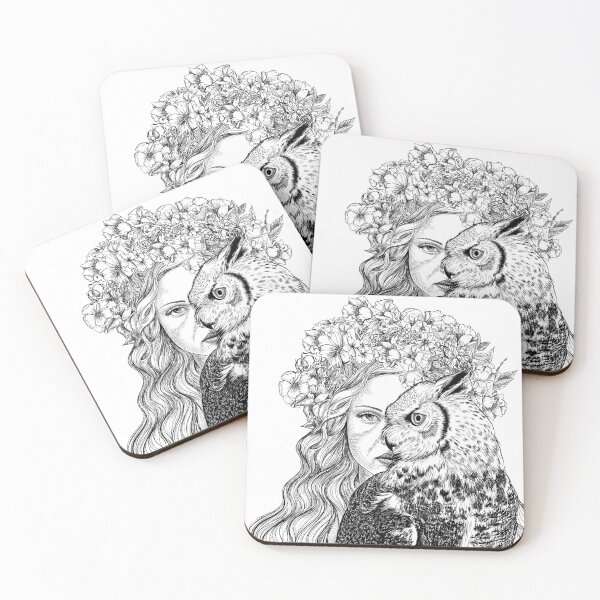 Item preview, Blodeuwedd Flower face  designed and sold by TraceyEvansArt.