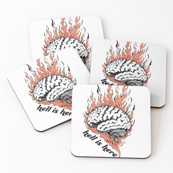 Item preview, Hell Is Here – Burning Brain Dark Humor Design designed and sold by The Rabbit Cave.