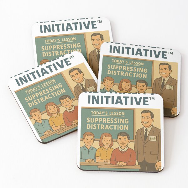 Item preview, Neutrality Initiative – Vintage Parody Poster About Emotional Control designed and sold by WeaveWhimsy.