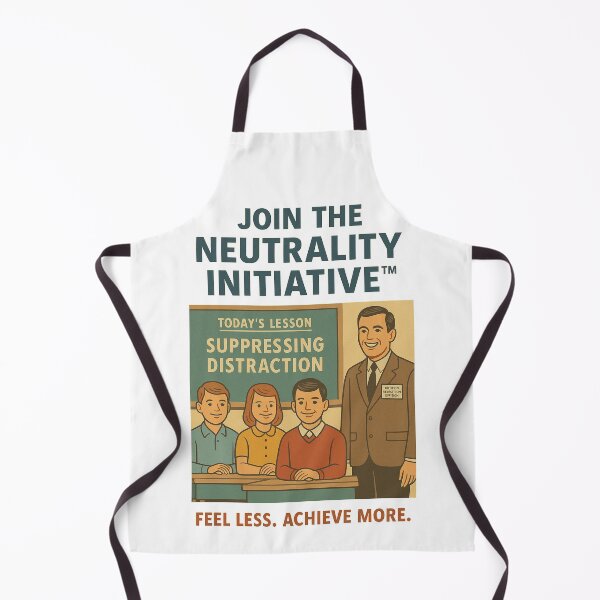 Item preview, Neutrality Initiative – Vintage Parody Poster About Emotional Control designed and sold by WeaveWhimsy.