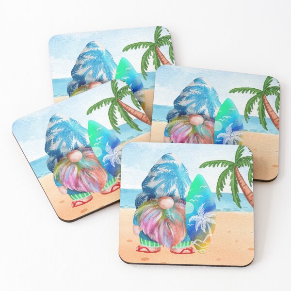 Item preview, Watercolor Cute Summer Gnome Tropical Beach designed and sold by CapturedByeJ.