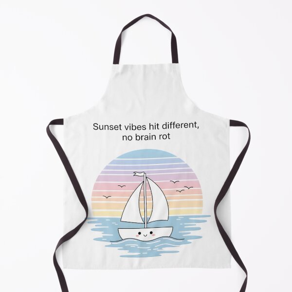 Item preview, Sunset Vibes Hit Different – Kawaii Sailboat Affirmation Ocean Art designed and sold by AnnDesignStudio.